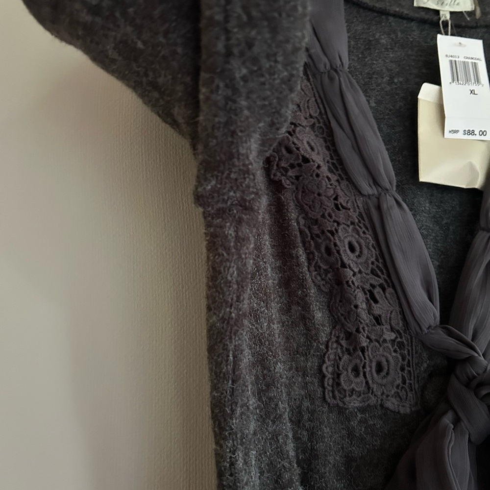 NWT BY STELLA Angora Blend Mixed Media Tunic Sweater Dress Lagenlook Cottage XL - Picture 5 of 11